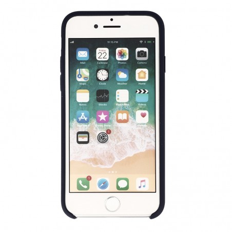 Coque Silicone Gomme intérieur façon velours iPhone 7,8,SE (2020) et SE (2022) - Bleu Nuit