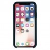 Coque Silicone Gomme intérieur façon velours iPhone X et XS - Bleu Cosmos