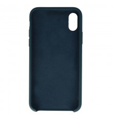 Coque Silicone Gomme intérieur façon velours iPhone X et XS - Bleu Cosmos