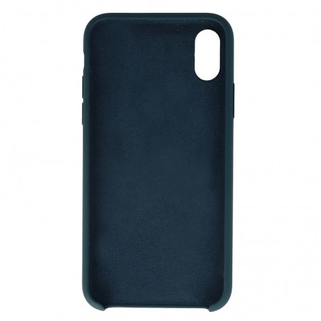 Coque Silicone Gomme intérieur façon velours iPhone X et XS - Bleu Cosmos