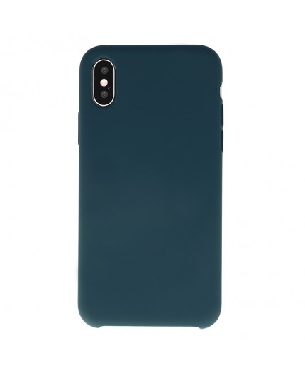 Coque Silicone Gomme intérieur façon velours iPhone X et XS - Bleu Cosmos