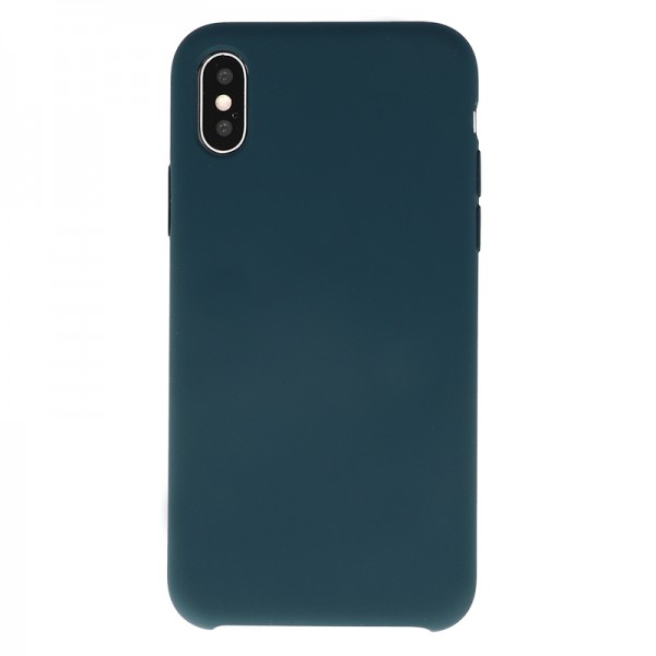 Coque Silicone Gomme intérieur façon velours iPhone X et XS - Bleu Cosmos