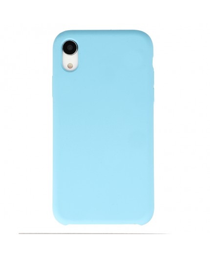 Coque Silicone Gomme intérieur façon velours iPhone XR - Turquoise