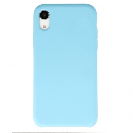 Coque Silicone Gomme intérieur façon velours iPhone XR - Turquoise