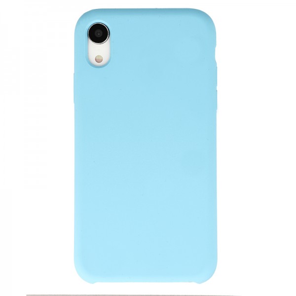 Coque Silicone Gomme intérieur façon velours iPhone XR - Turquoise