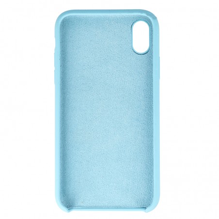Coque Silicone Gomme intérieur façon velours iPhone XR - Turquoise