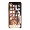 Coque de Protection style Cuir Usams pour iPhone X/Xs - Marron clair