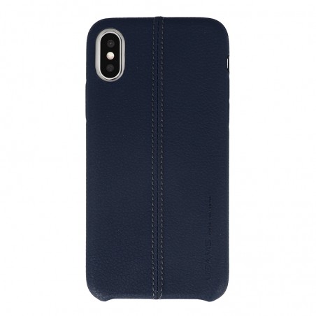 Coque de Protection style Cuir Usams pour iPhone X/Xs - Bleu