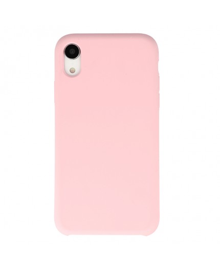 Coque Silicone Gomme intérieur façon velours iPhone XR - Rose