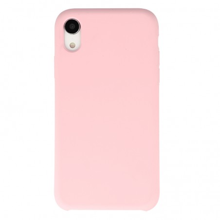 Coque Silicone Gomme intérieur façon velours iPhone XR - Rose