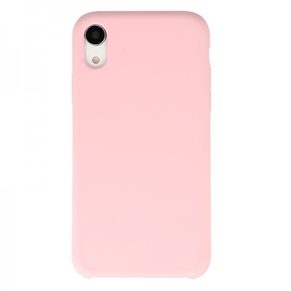 Coque Silicone Gomme intérieur façon velours iPhone XR - Rose