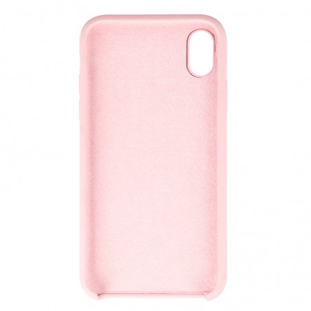 Coque Silicone Gomme intérieur façon velours iPhone XR - Rose