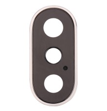 Lentille caméra arrière avec contour iPhone X - Blanc