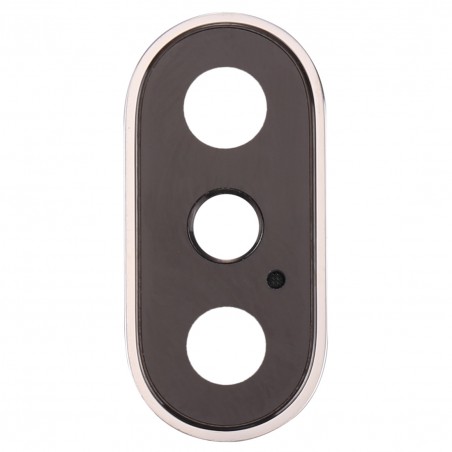 Lentille caméra arrière avec contour iPhone X - Blanc
