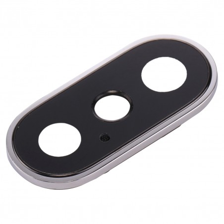 Lentille caméra arrière avec contour iPhone X - Blanc