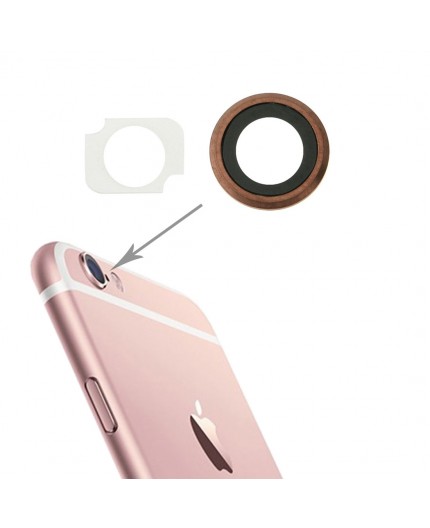 Lentille caméra arrière avec contour iPhone 6S Plus - OR Rose