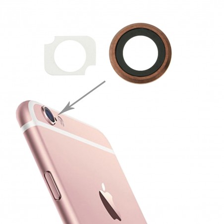 Lentille caméra arrière avec contour iPhone 6S Plus - OR Rose
