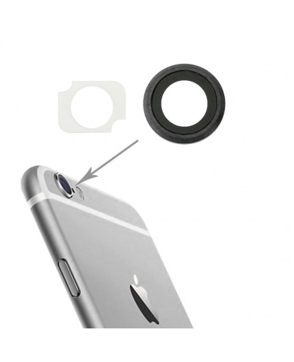 Lentille caméra arrière avec contour iPhone 6 Plus/6S Plus - Noir