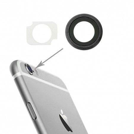 Lentille caméra arrière avec contour iPhone 6 Plus/6S Plus - Noir