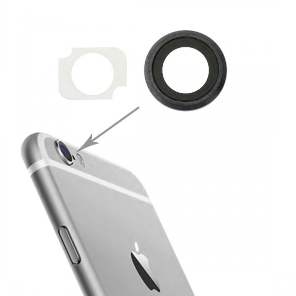 Lentille caméra arrière avec contour iPhone 6 Plus/6S Plus - Noir
