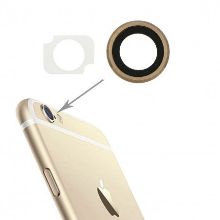 Lentille caméra arrière avec contour iPhone 6 Plus/6S Plus - OR