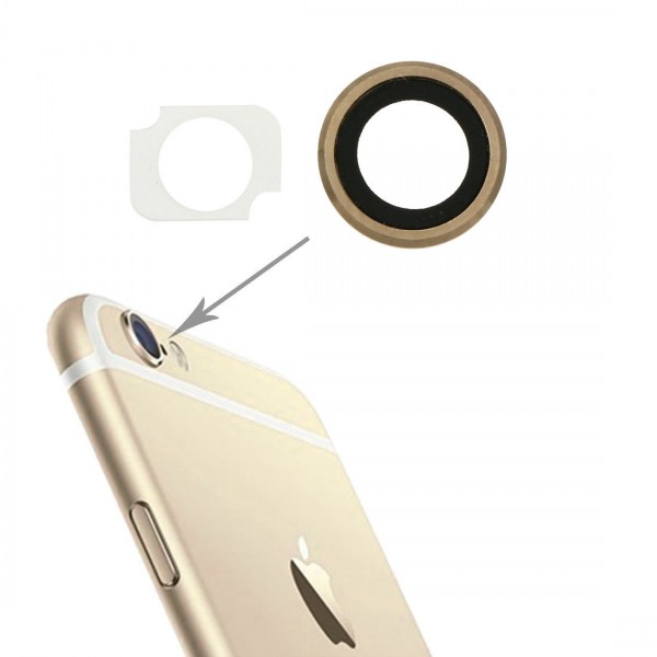 Lentille caméra arrière avec contour iPhone 6 Plus/6S Plus - OR