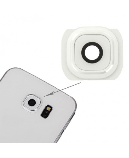 Lentille caméra arrière avec contour Samsung Galaxy S6 (G920F) - blanc