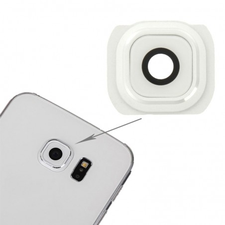 Lentille caméra arrière avec contour Samsung Galaxy S6 (G920F) - blanc