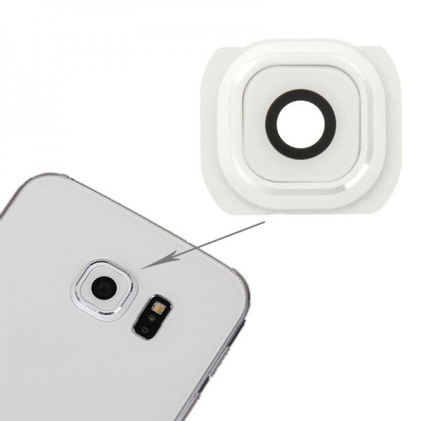 Lentille caméra arrière avec contour Samsung Galaxy S6 (G920F) - blanc