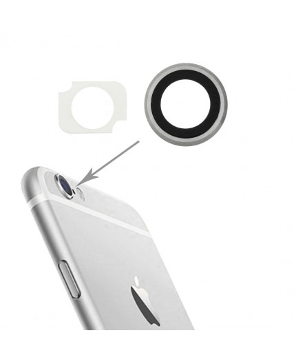 Lentille caméra arrière avec contour iPhone 6 Plus/6S Plus - Argent