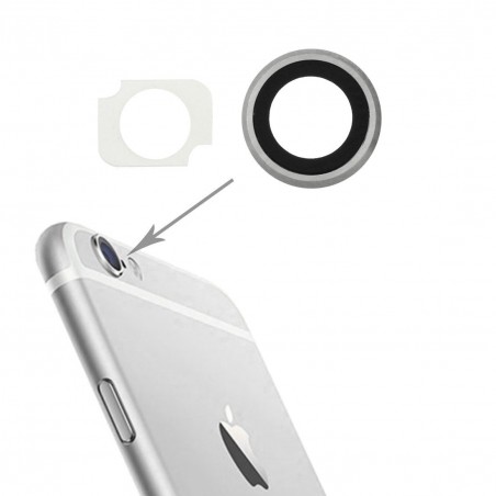 Lentille caméra arrière avec contour iPhone 6 Plus/6S Plus - Argent