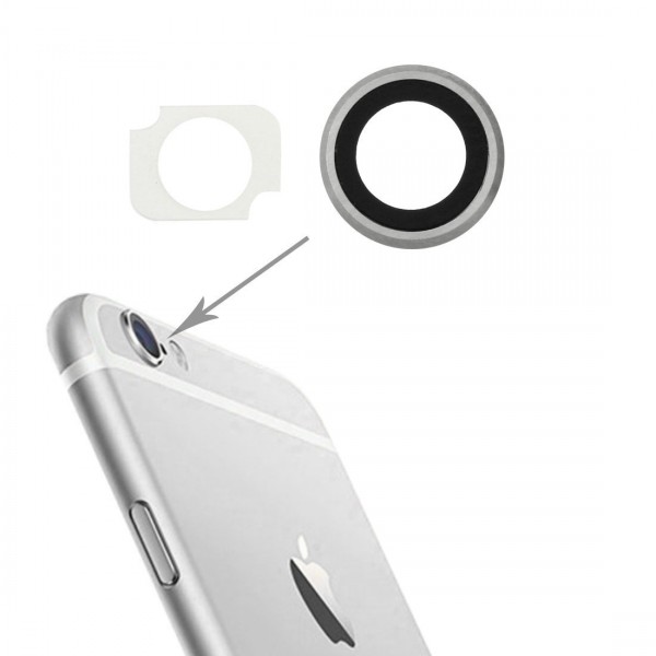 Lentille caméra arrière avec contour iPhone 6 Plus/6S Plus - Argent