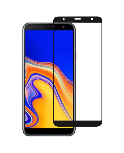Film en Verre Trempé Intégral Samsung Galaxy J4 Plus (J415F) et J6 Plus (J610F) - Contour Noir