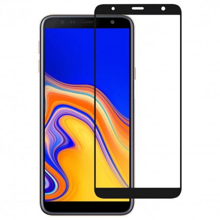 Film en Verre Trempé Intégral Samsung Galaxy J4 Plus (J415F) et J6 Plus (J610F) - Contour Noir