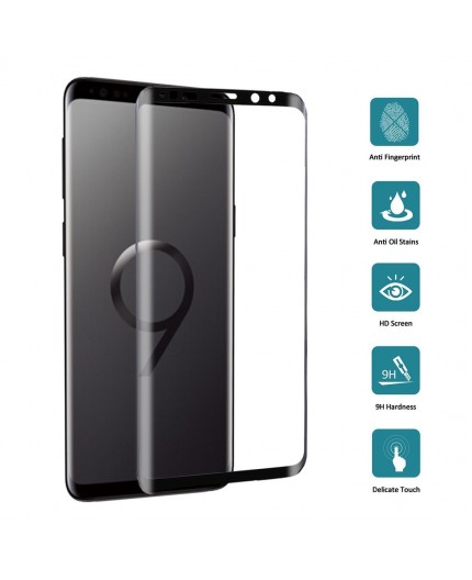 Film en Verre Trempé Incurvé Samsung Galaxy S9+ (G965F) - Contour Noir