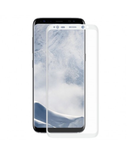 Film en Verre Trempé Incurvé Samsung Galaxy S8+ (G955F) - Contour Blanc