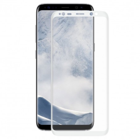 Film en Verre Trempé Incurvé Samsung Galaxy S8+ (G955F) - Contour Blanc