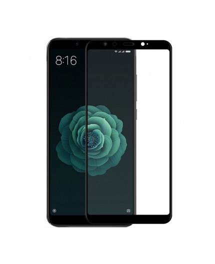 Film en Verre Trempé Intégral Xiaomi Mi 6X et Mi A2 - Contour Noir