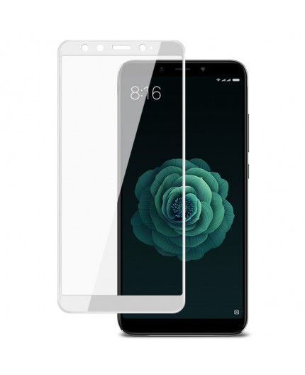 Film en Verre Trempé Intégral Xiaomi Mi 6X et Mi A2 - Contour Blanc