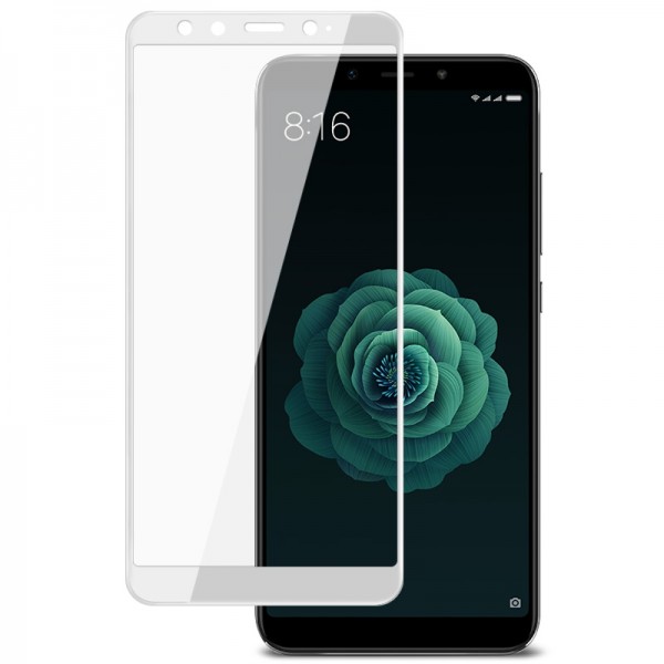 Film en Verre Trempé Intégral Xiaomi Mi 6X et Mi A2 - Contour Blanc