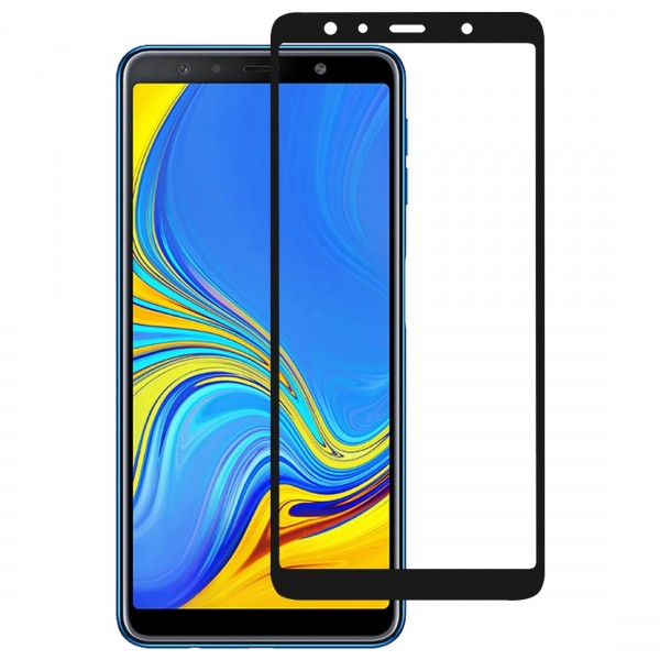 Film en Verre Trempé Intégral Samsung Galaxy A7 2018 (A750F) - Contour Noir