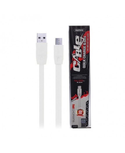 Câble Micro USB REMAX RC-001m Full Speed (Charge Rapide) 2 Métres - Blanc
