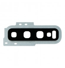 Lentille caméra arrière avec contour Samsung Galaxy S10 (G973F) - Blanc Prisme