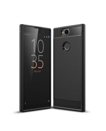 Coque en Fibre de Carbone Sony Xperia XA2 Plus - Noir