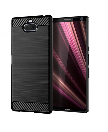 Coque en Fibre de Carbone Sony Xperia 10 Plus/Xa3 Ultra - Noir