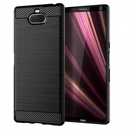 Coque en Fibre de Carbone Sony Xperia 10 Plus/Xa3 Ultra - Noir