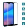 Film en Verre Trempé Intégral Huawei P20 Lite et Nova 3e - Contour Noir