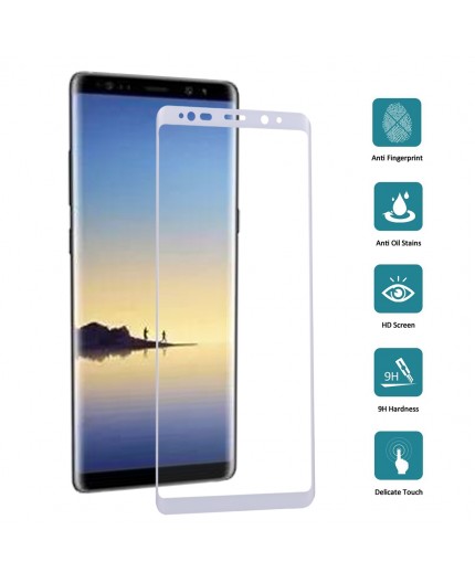 Film en Verre Trempé Incurvé Samsung Galaxy Note 8 (N950F) - Contour Blanc