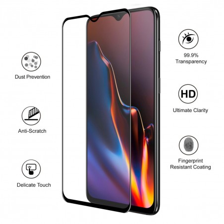 Film en Verre Trempé Intégral OnePlus 6T et 7 - Contour Noir